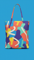 Bolsa tote de lona con estampado colorido