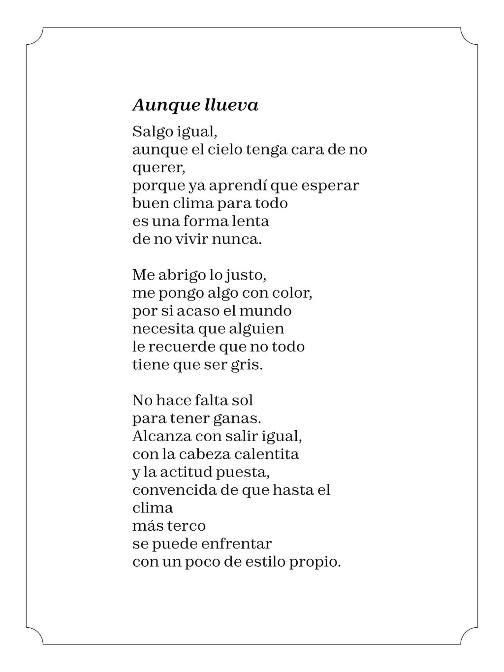 Aunque llueva