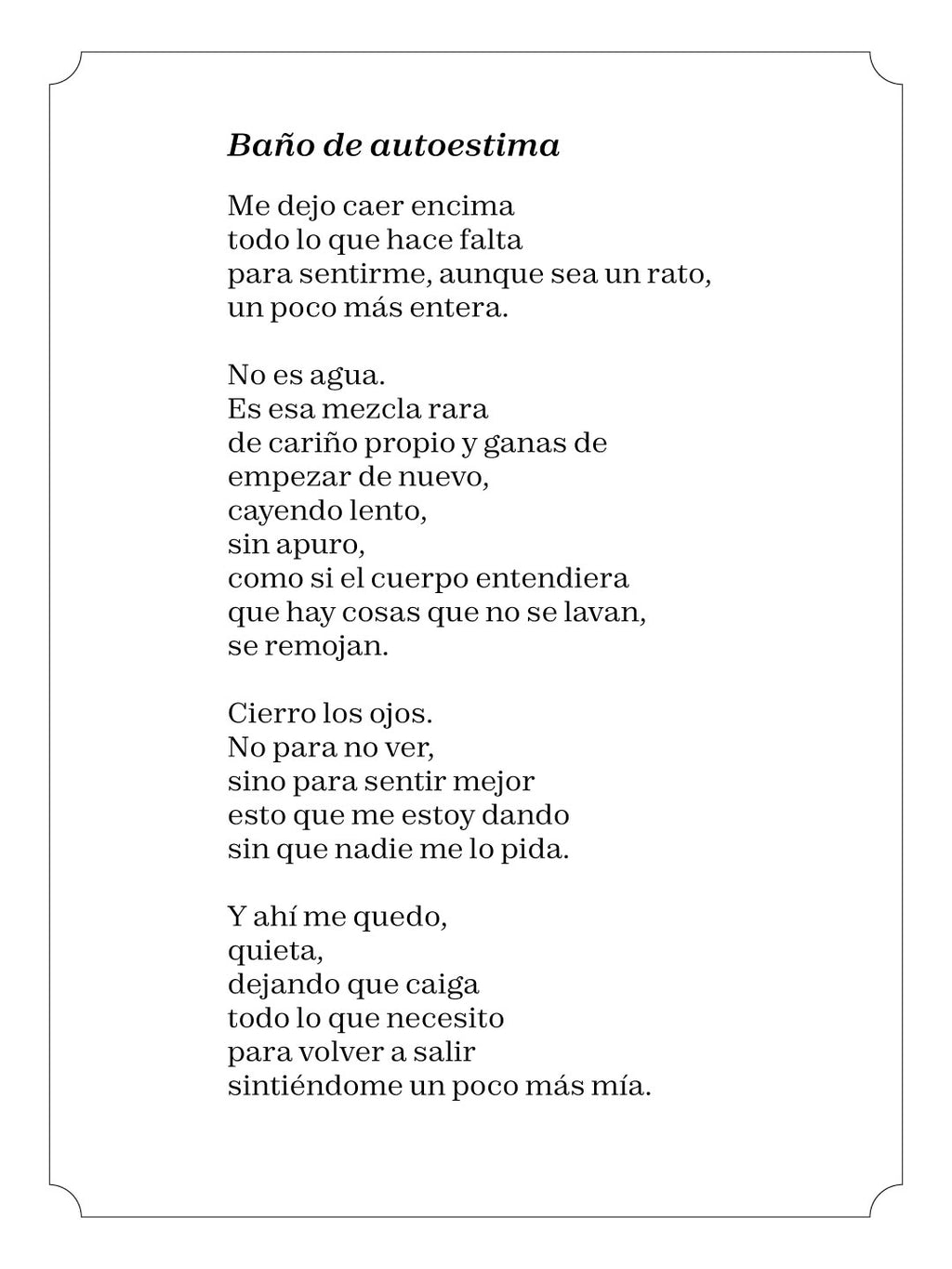 Baño de autoestima
