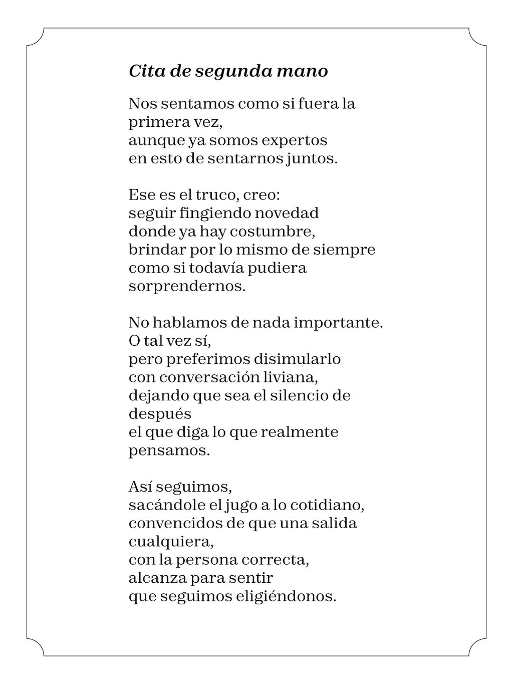 Cita de segunda mano