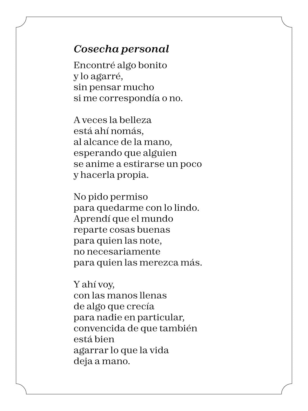 Cosecha personal