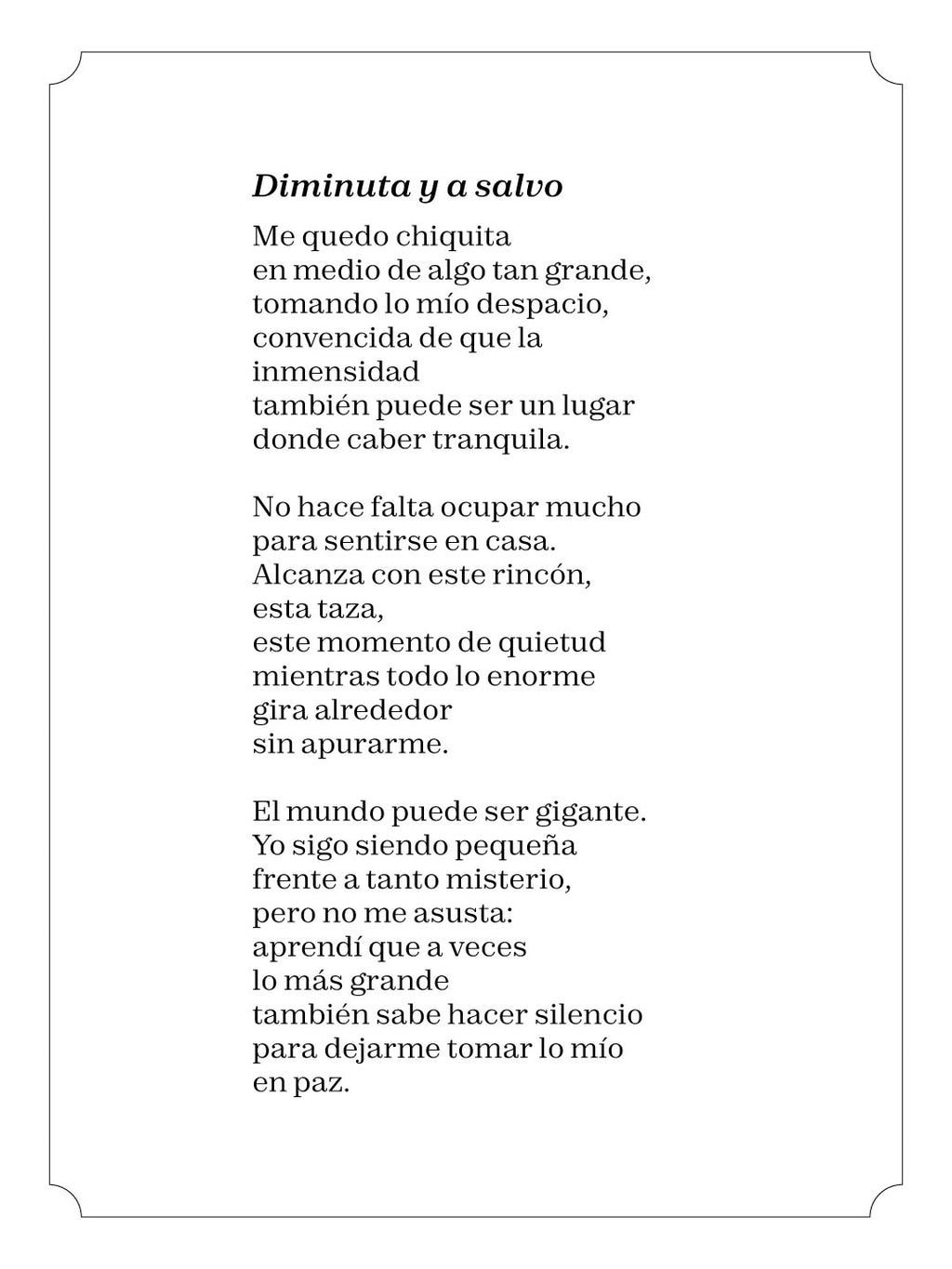 Diminuta y a salvo