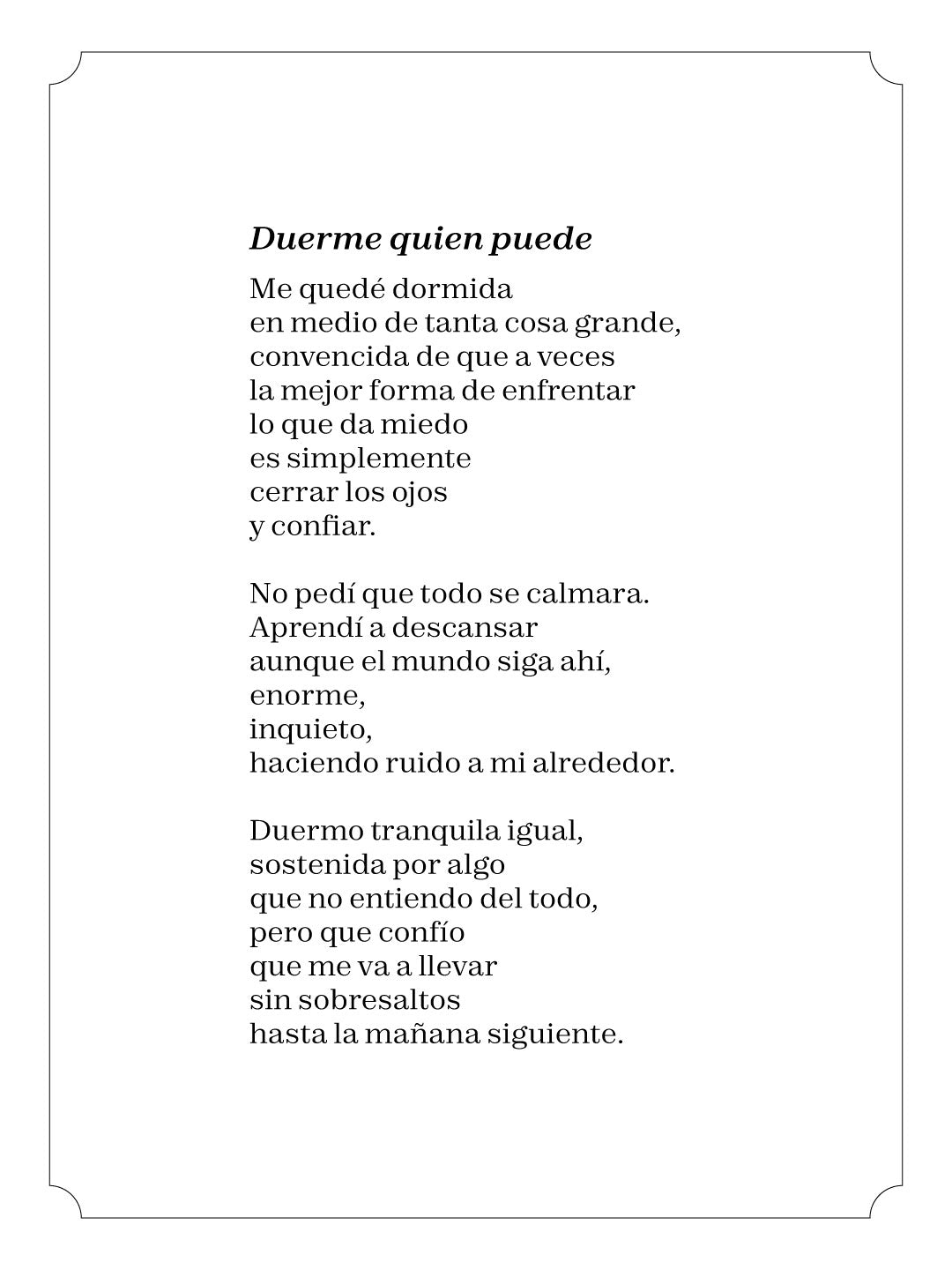 Duerme quien puede