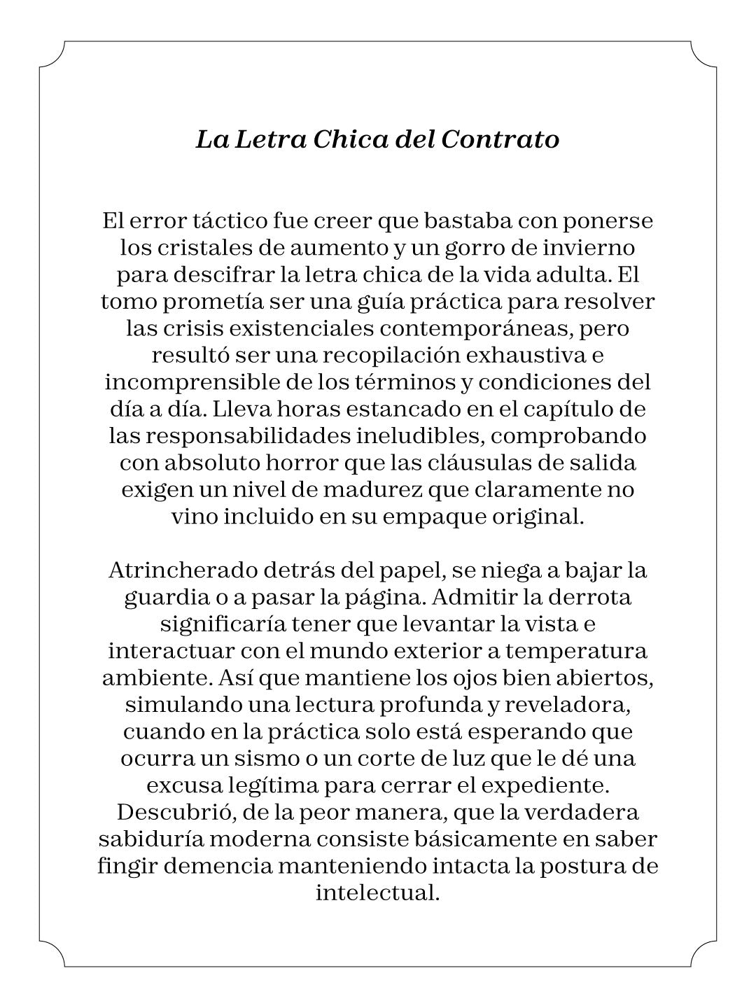 La letra chica del contrato