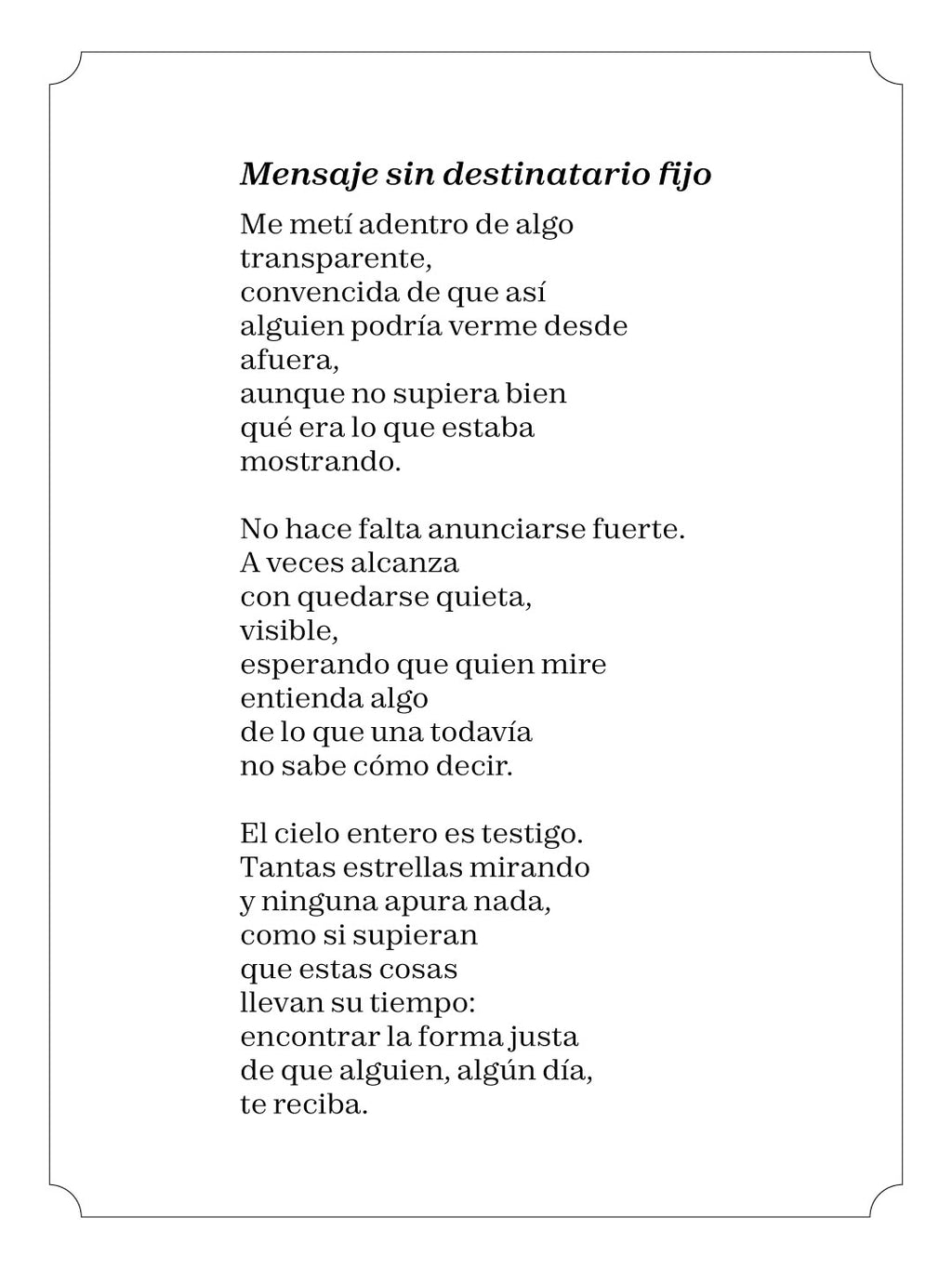 Mensaje sin destinatario fijo