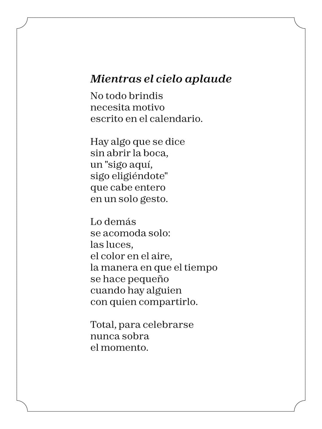 Mientras el cielo aplaude