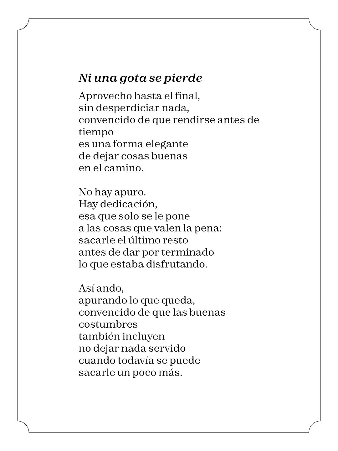Ni una gota se pierde