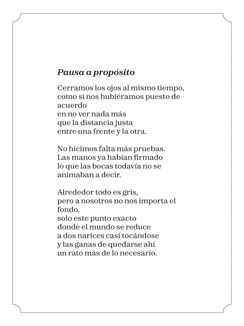 Pausa a propósito