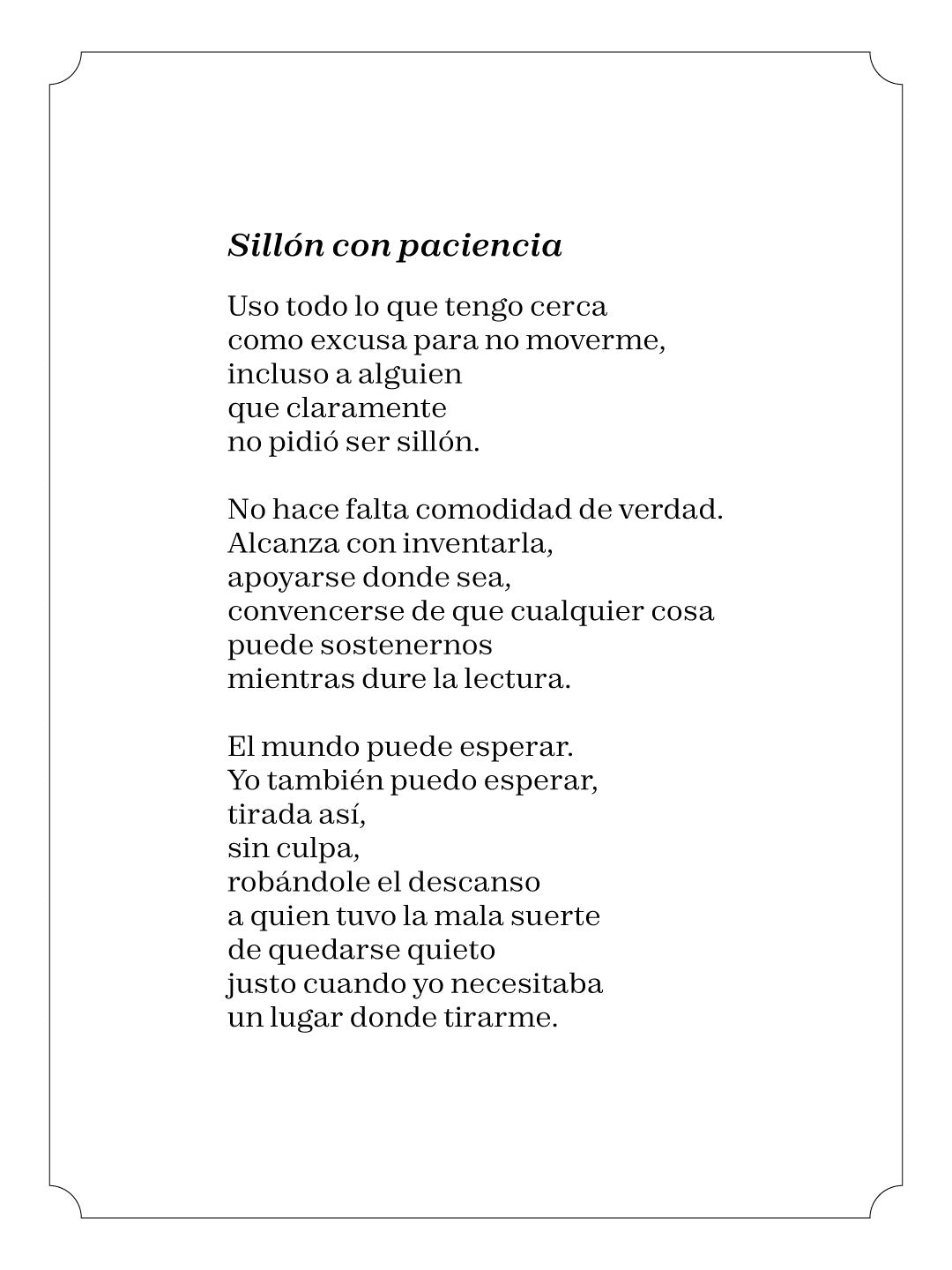 Sillón con paciencia
