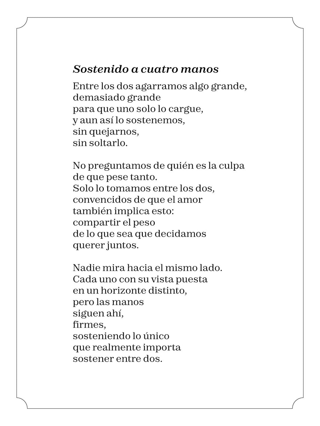 Sostenido a cuatro manos