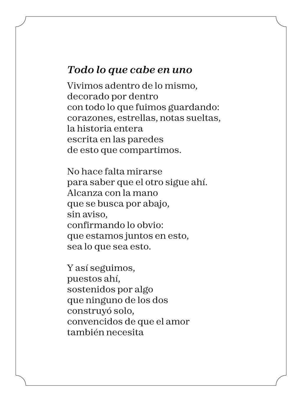Todo lo que cabe en uno