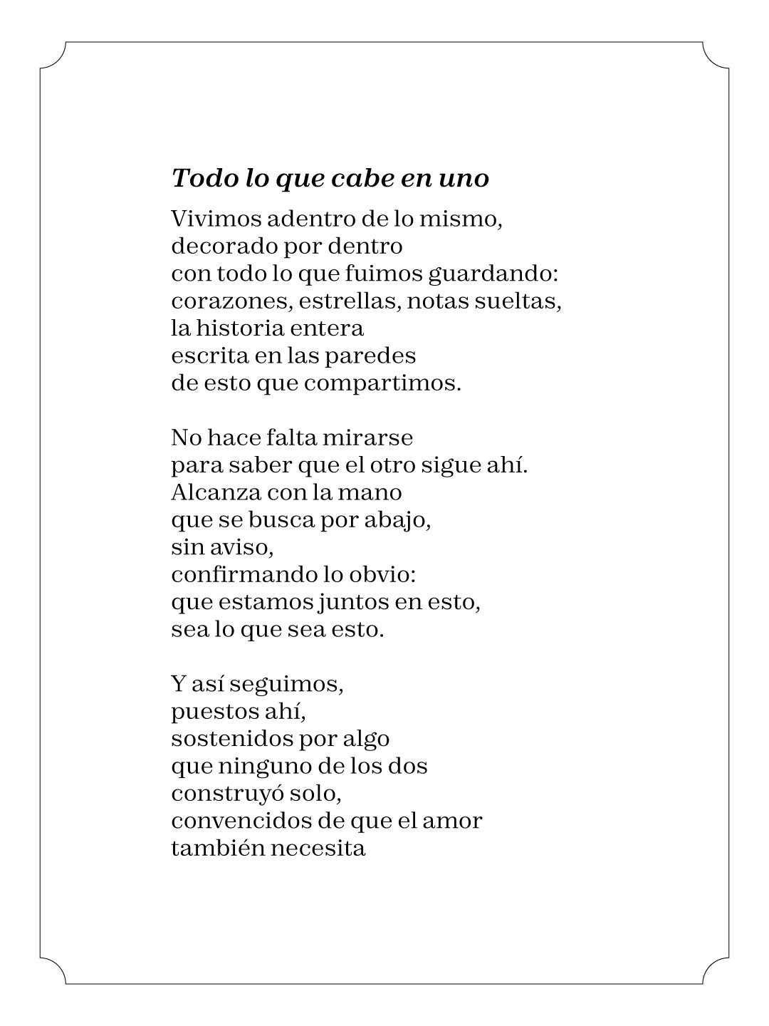 Todo lo que cabe en uno