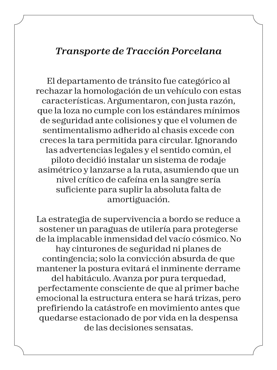 Transporte de tracción de porcelana