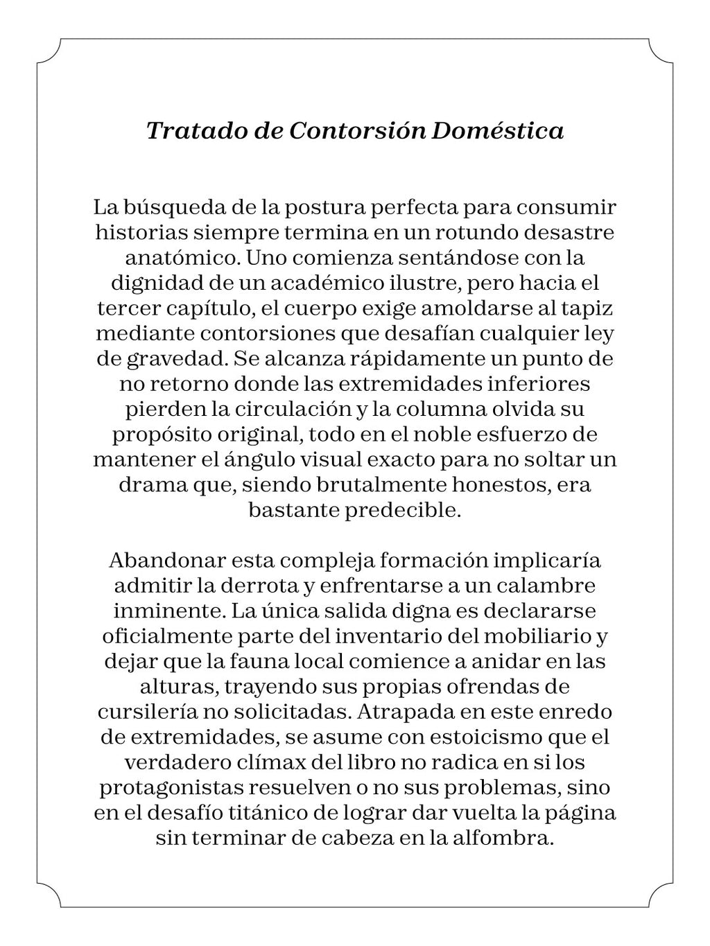 Tratado de contorsión doméstica