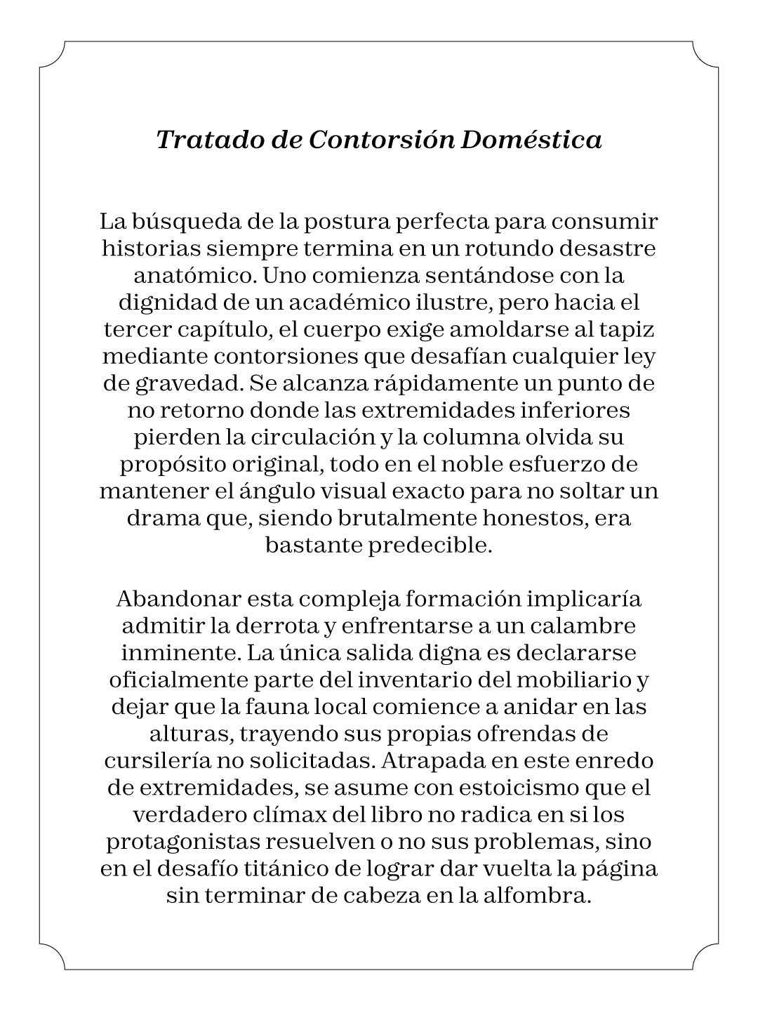 Tratado de contorsión doméstica