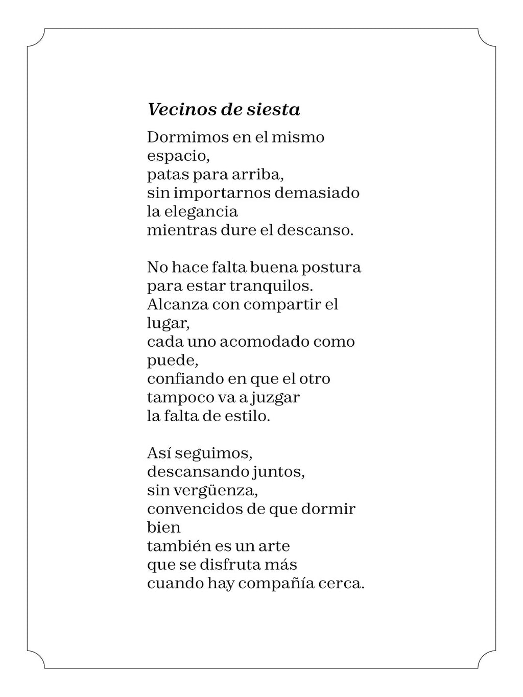 Vecinos de siesta