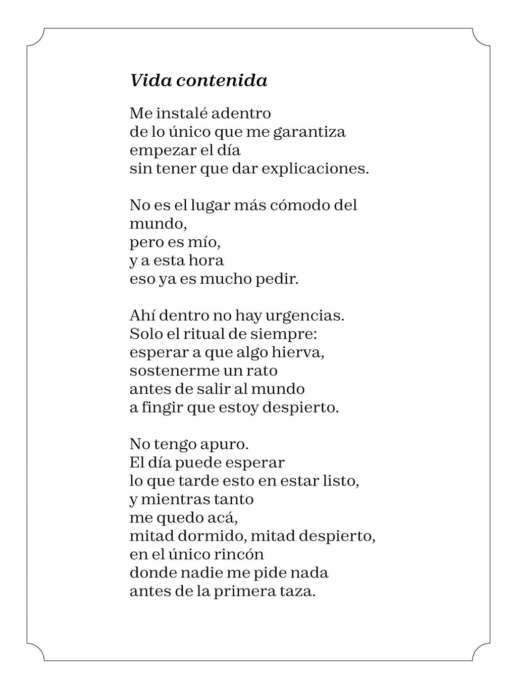 Vida contenida