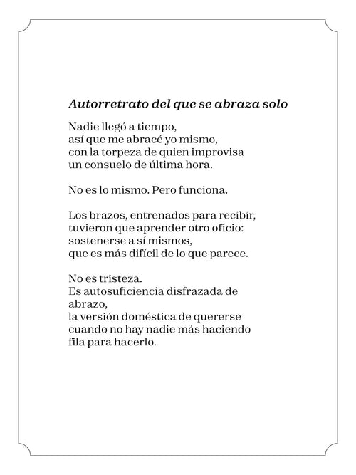 Autoretrato del que se abraza solo