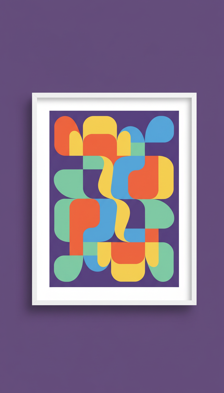 Póster artístico con ilustración original vibrante