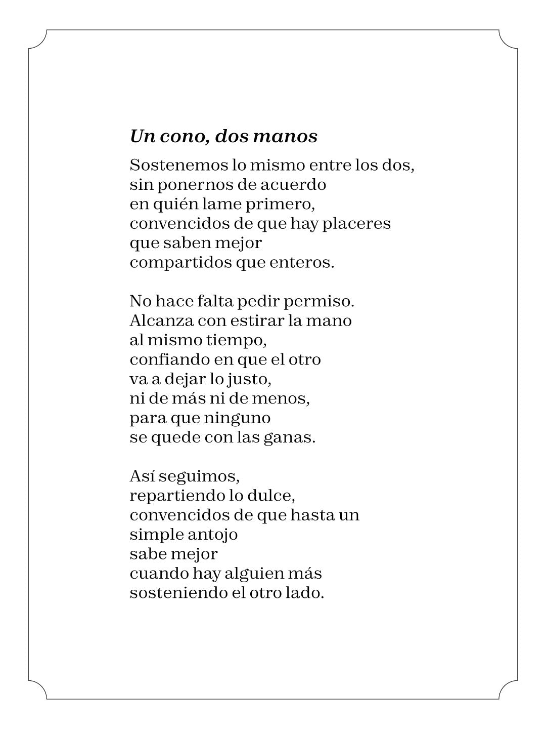 Un cono, dos manos